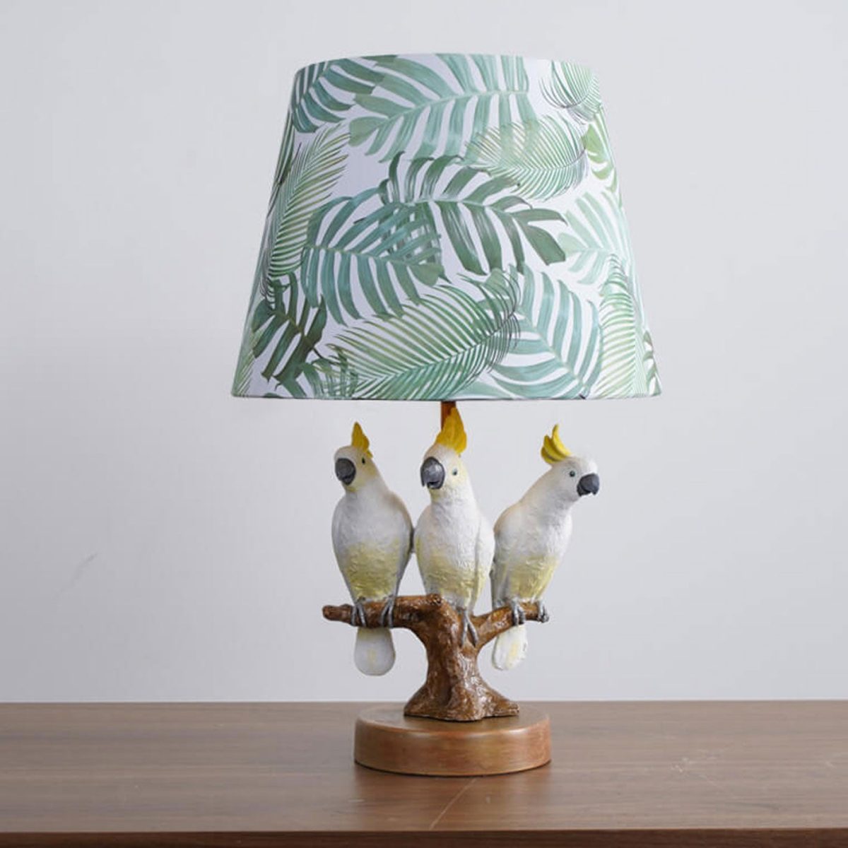Nordic Leaf Fabric Resin Bird Design 1-Light Table Lamp - Image 3