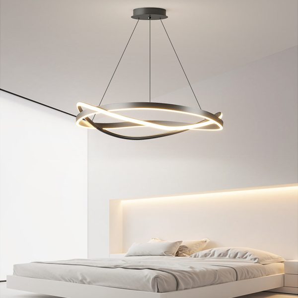 Circular Wave Rings Three Step Dimming Minimalist Nordic Chandelier - Image 5