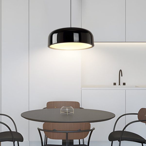 Smithfield Pendant Light: Modern Aluminum Hanging Fixture in Black/White - Image 4