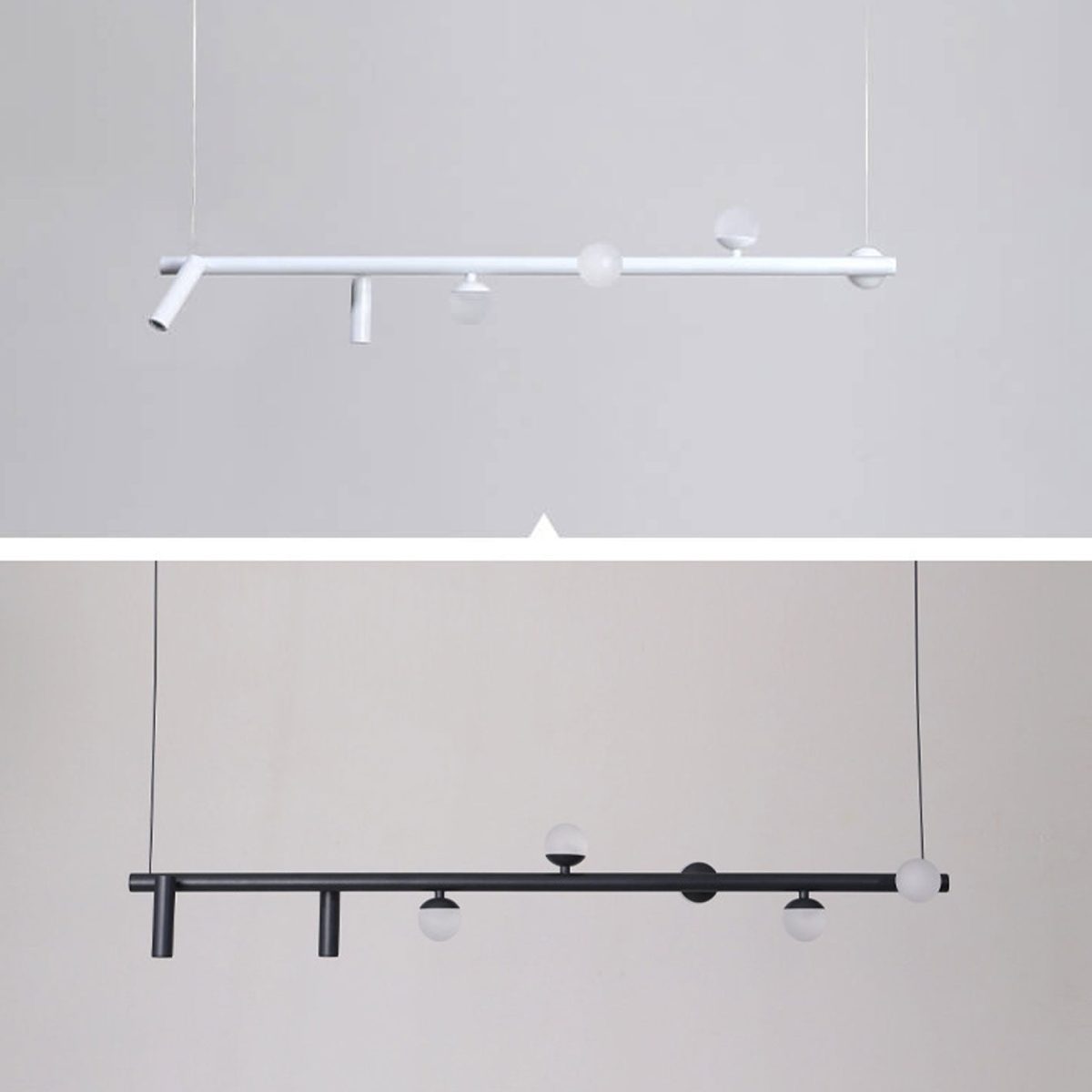 Minimalist  Island Light Linear 6/7 Light Acrylic Iron LED Chandelier - Image 13
