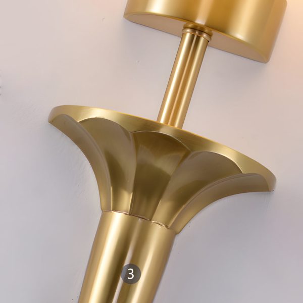 25.98-In H. Gold/Black Copper 1-Light American Wall Sconce with Fabric Shade - Image 5
