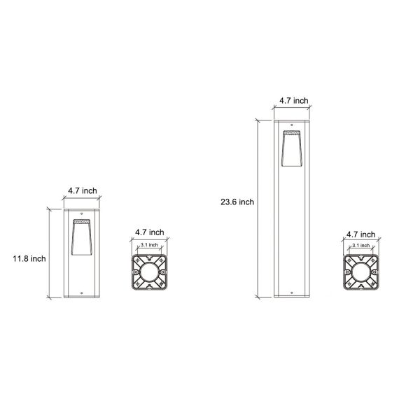 Modern LED Aluminum Pathway Lights with Front Slide Durable Outdoor Illumination - Image 5