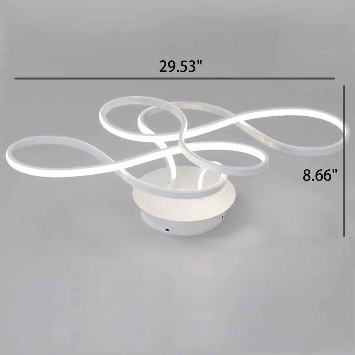 Modern Minimalist Aluminum Acrylic Line LED Flush Mount Ceiling Light - Image 8