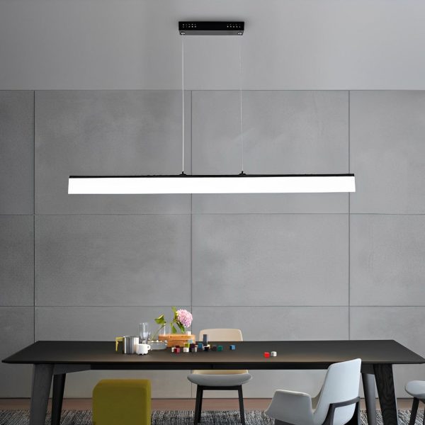 Minimalist Linear Strip Stepless Dimming LED Black Modern Chandelier - Image 5