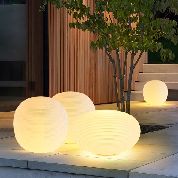 Modern Hardwired Outdoor Floor Lantern Warm LED Light in 13.4 inch & 15.7 inch Stylish for Garden - Image 2