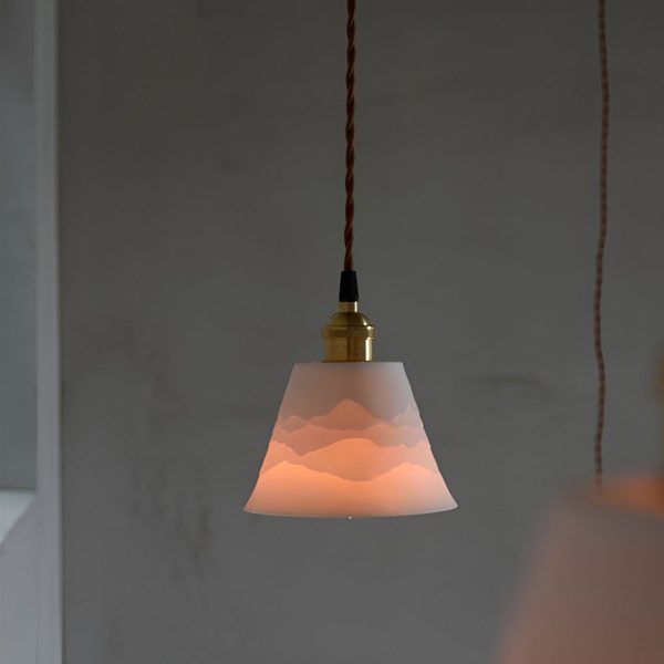 Mountains Shadow Ceramic LED Nordic Island Lights Pendant Light Wall Lamp - Image 3