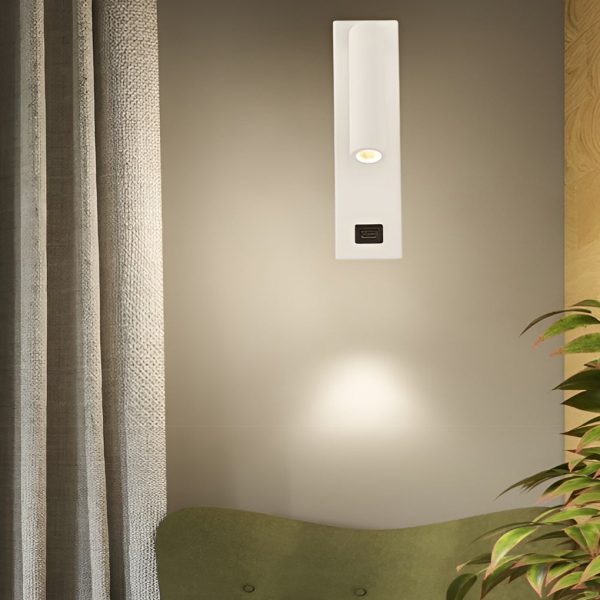 Rectangular Adjustable LED Modern Wall Lamp with Switch USB Charging Port - Image 4