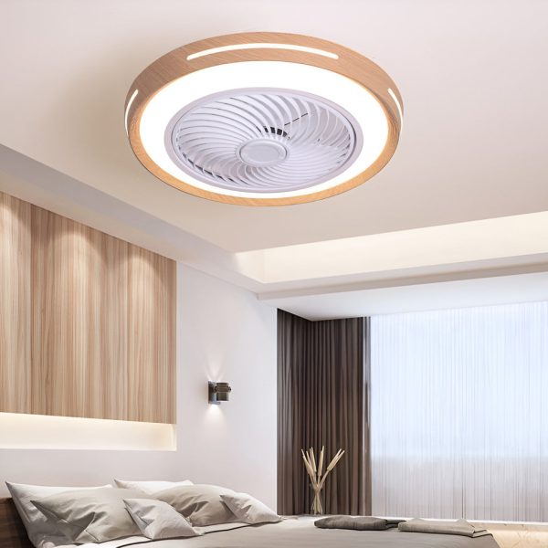 Round Ultra-thin Mute LED Nordic Bladeless Ceiling Fans with Remote Control - Image 2
