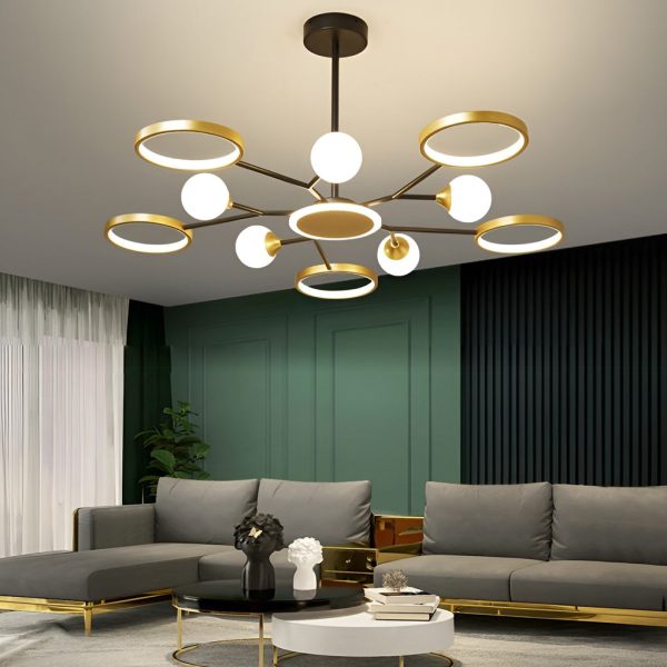 6 Lights Circles LED Modern Ceiling Lights Chandelier Hanging Lamp - Image 3