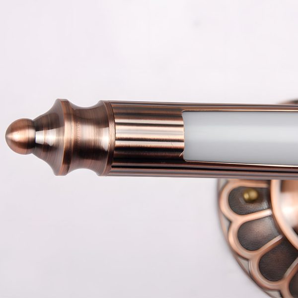 Retro Cylinder LED Bathroom Vanity Light with Flower Accents in Bronze Finish - Image 5