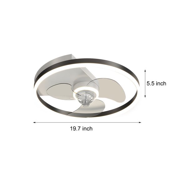Simple Round Silent LED Three Step Dimming Modern Flush Mount Ceiling Fans - Image 5