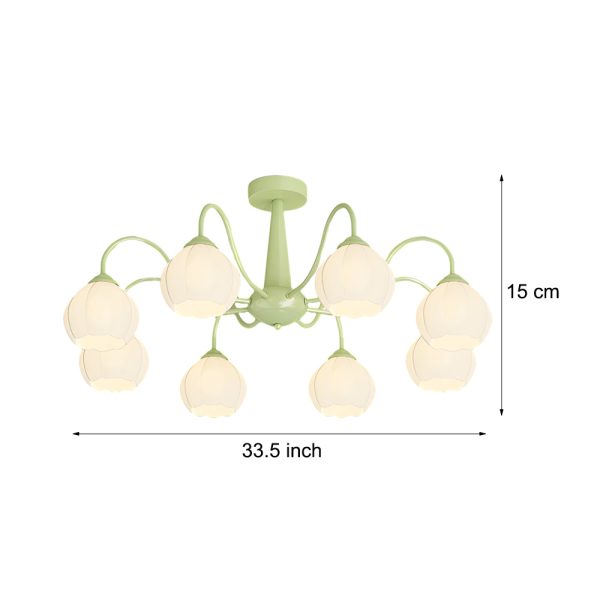 8 Round Flowers Bell Orchid Three Step Dimming Modern Ceiling Lights Fixture - Image 5
