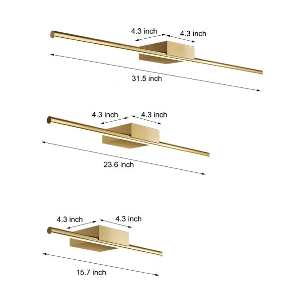 Brushed Brass Linear LED Vanity Light with Slim Cylinder Design for Bathrooms - Image 6