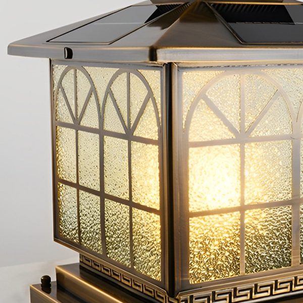 Classical Waterproof LED 3 Step Dimming Bronze Solar Post Caps Lights - Image 5