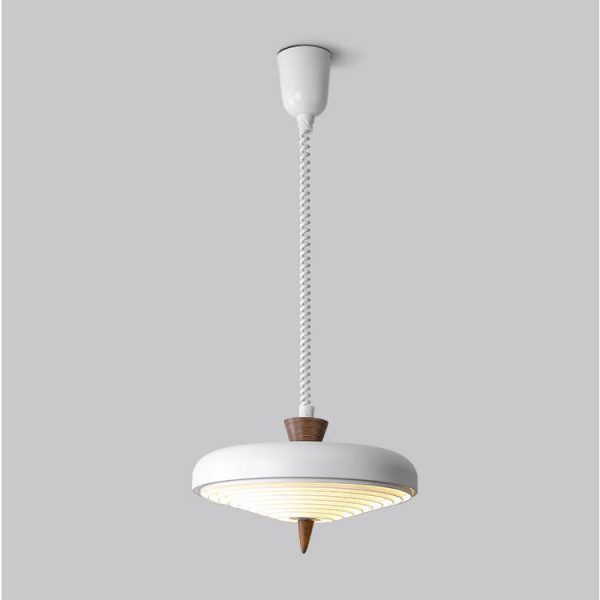 Industrial Iron Several Japanese Style Walnut Retractable 1-Light Pendant Light - Image 3