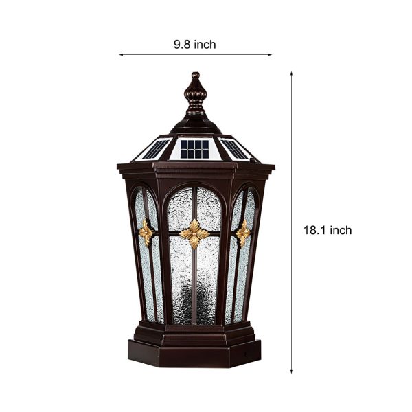 Waterproof LED Three Step Dimming European Style Solar Fence Post Lights - Image 6