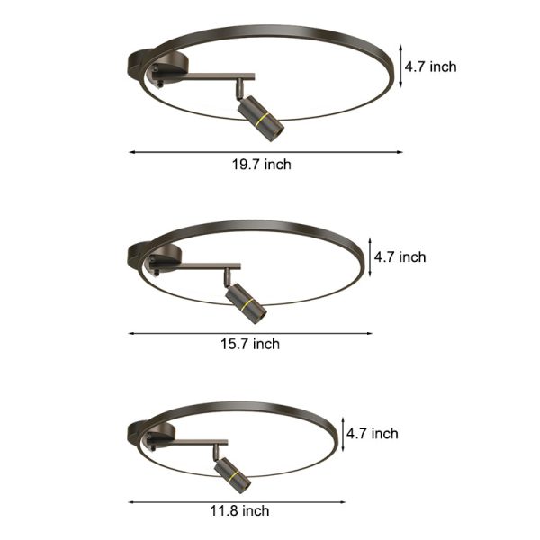 Circular with Adjustable Spotlights Three Step Dimming Modern Ceiling Lamp - Image 5