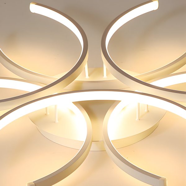 Simple Semi-Circle Lines Flower LED Dimmable Modern Ceiling Light Fixture - Image 6