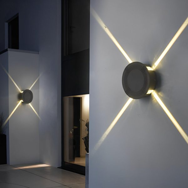 Round Square LED 12W Cross Star Lights Waterproof Modern Wall Lamp - Image 3