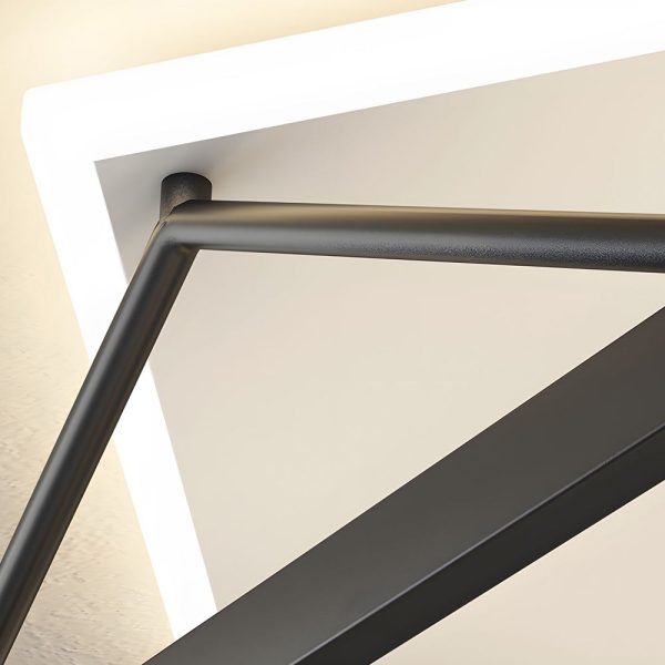 Nordic Geometric Art Black LED Flush Mount Ceiling Light - Image 5