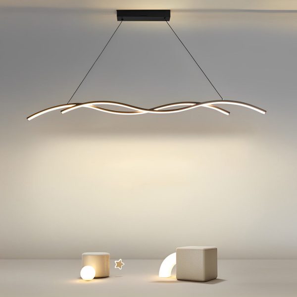 Double Wavy Minimalist LED Creative Modern Chandelier Hanging Ceiling Lamp - Image 6