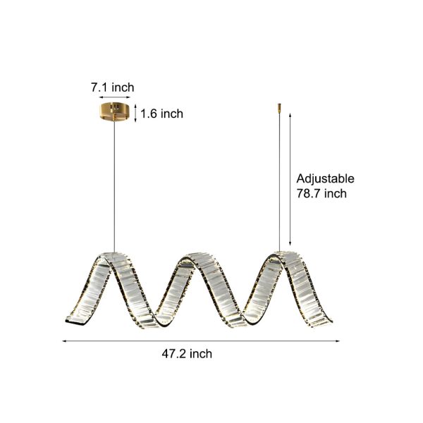 Creative Crystal Waves 3 Step Dimming LED Modern Dining Room Chandeliers - Image 7