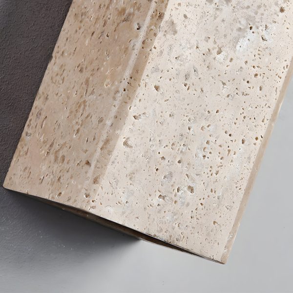 Wabi-Sabi Yellow Travertine LED Wall Sconce - Square/Rectangle - Image 5