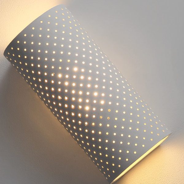 Minimalist Cylindrical Gypsum LED Waterproof White Modern Wall Lamp - Image 7