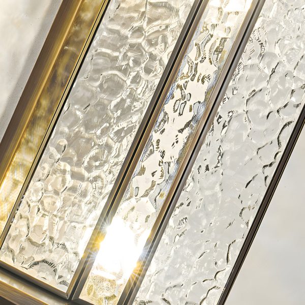 Elegant Brass Glass Lantern Copper Outdoor Wall Light - Image 5