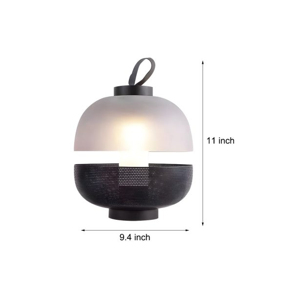 Mesh Metal and Frosted Glass LED 11 inch Table Lamp - Image 7