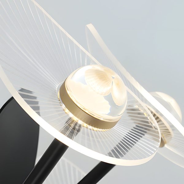 31-In Black Round Acrylic Ceiling Fan with Light and Remote, 3 Blades - Image 4