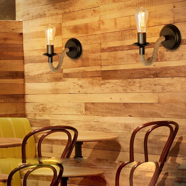 Creative Iron Rope Retro Industrial Style Wall Lamp Wall Lights Fixture - Image 5