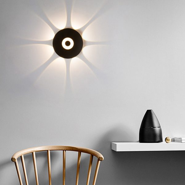 Round Waterproof LED Black Modern Wall Washer Light Wall Sconce Lighting - Image 6