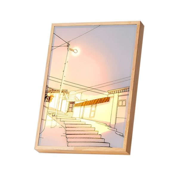 Wood Frame Ins Touch Control Dimmable LED Sunshine Painting Night Light - Image 19