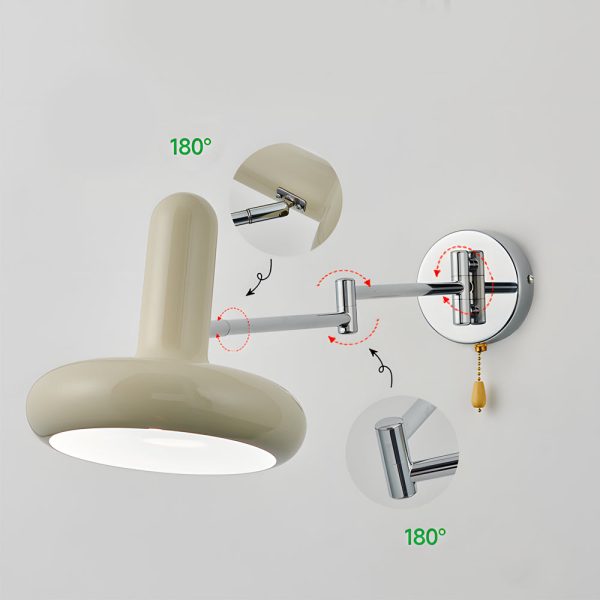 Creative Glass Swing Arm 3 Step Dimming Dimmable with Remote Wall Lamp - Image 5