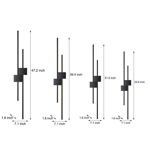 Modern Luxury Iron LED Strips Horizontal & Vertical Wall Mounted Light - Image 5