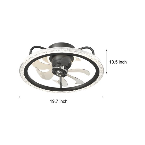Creative 360?? Shake Head Round 3 Step Dimming Modern Ceiling Fans with Light - Image 5
