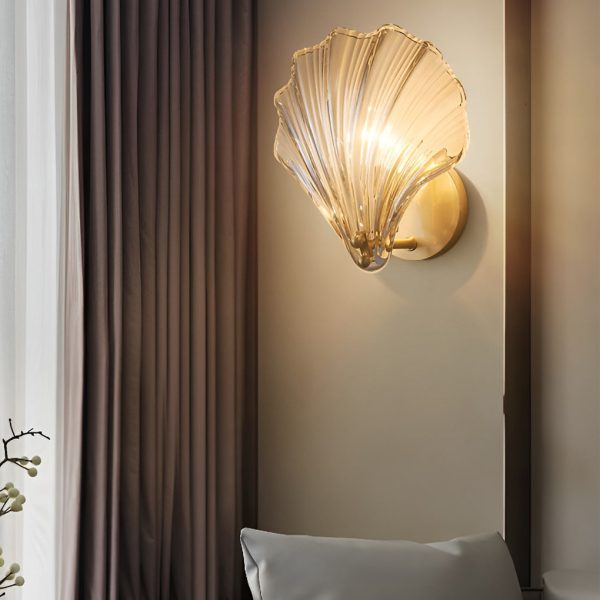 Creative Fan Shaped Glass Three Step Dimming Light LED Nordic Wall Sconce Lighting - Image 2