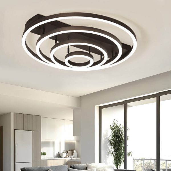 Adjustable Multiple Circular LED Modern Flush Mount Ceiling Lights - Image 4