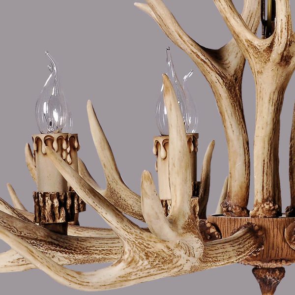 Country Style Antler Resin 6-Light Chandeliers - Image 5