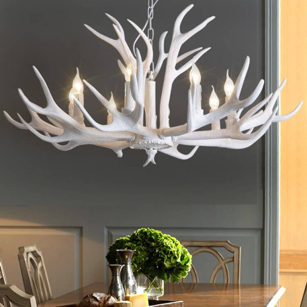 Country Style Antler Resin 6-Light Chandeliers - Image 2