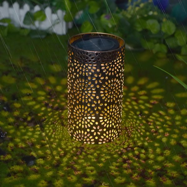 7.3-Inch H Metal Cut-Out Solar Outdoor Lantern - Image 3
