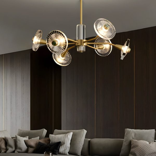 6/8 Lights Flowers Crystal 3 Step Dimming Copper Post-Modern Chandelier - Image 3