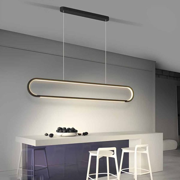 Minimalist Strip Stepless Dimming LED Modern Chandelier Hanging Lamp - Image 2
