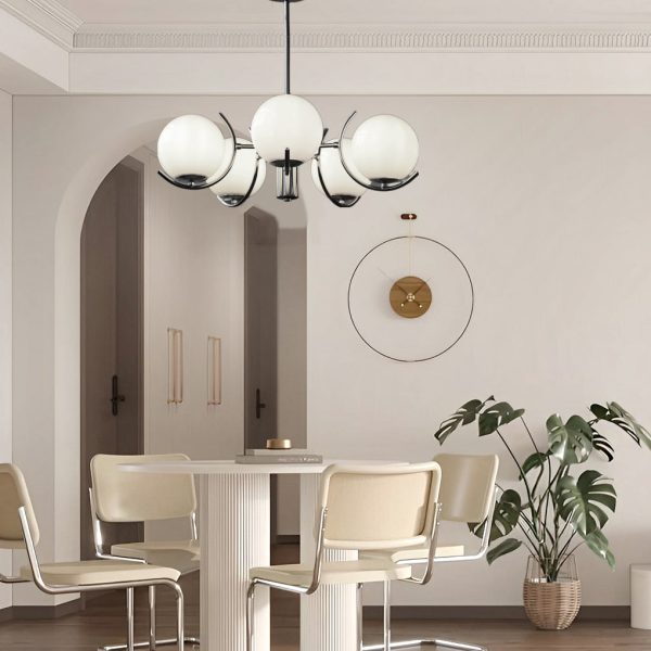 4/5 Lights Glass Globe Ball Electroplating Iron Nordic Chandelier Light - Image 4