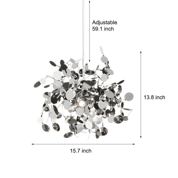 Round Spherical Stainless Steel Disc Decorative Nordic Modern Chandelier - Image 6