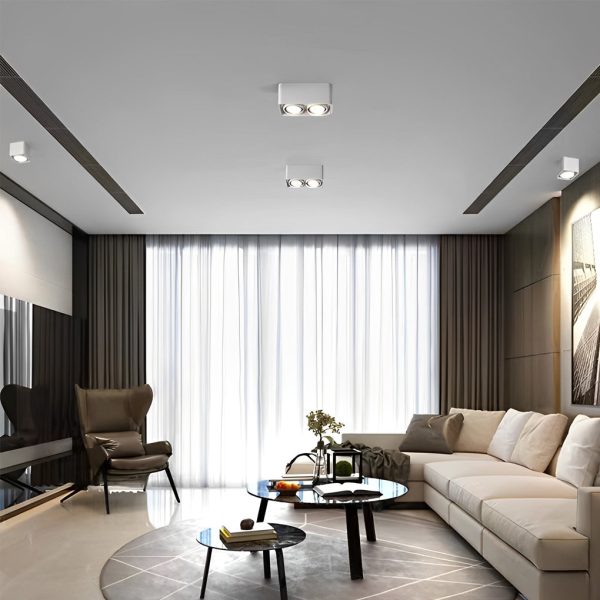 Square Adjustable Lamp Head Three Step Dimming LED Ceiling Grille Light - Image 4