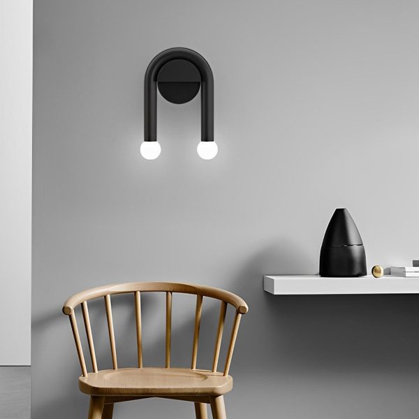 Creative 2 Lights Black Nordic Wall Lamp Decorative Wall Sconces Lighting - Image 5
