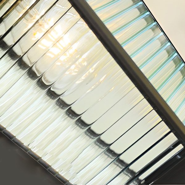 Retro Waterproof Creative Stripes Glass Shade Modern Outdoor Wall Light - Image 6