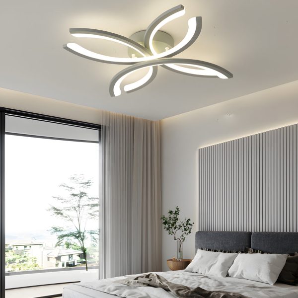 LED Flush Mount Flower-Shaped Acrylic Ceiling Light White/Gray Ceiling Lighting Fixture for Living Room - Image 4